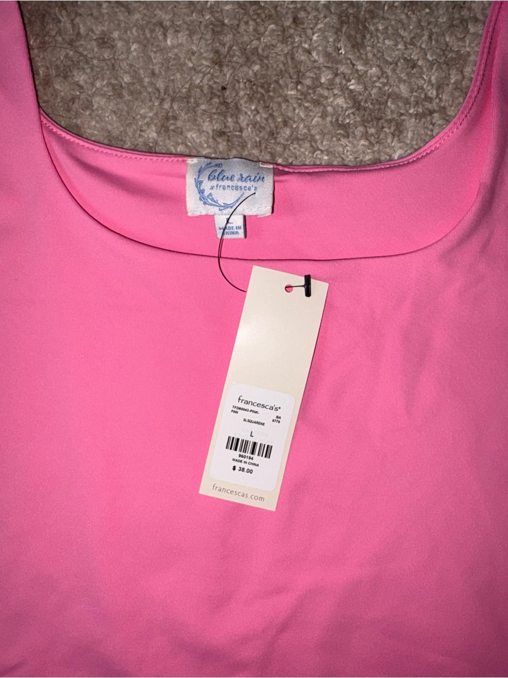 Francesca's Collections Pink Scoop-Neck Tank Bodysuit - Picture 2 of 3